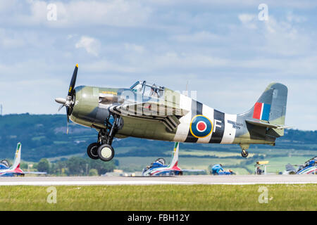 Grumman Wildcat décollant FM2 Banque D'Images