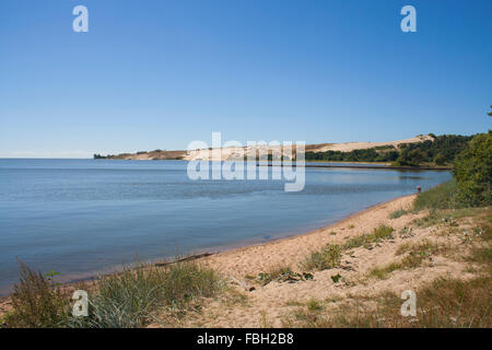 Lagune de Courlande et des dunes de sable dans NIDA, Lituanie Banque D'Images