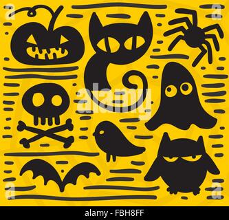 Silhouettes simple caricature pour votre conception de l'Halloween. Illustration de Vecteur