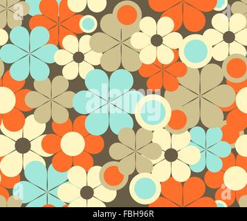 Floral rétro motif transparent Illustration de Vecteur