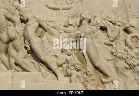 Marbre sculpté détail sur base du monument de Generalisimo Maximo Gomez, La Havane, Cuba Banque D'Images