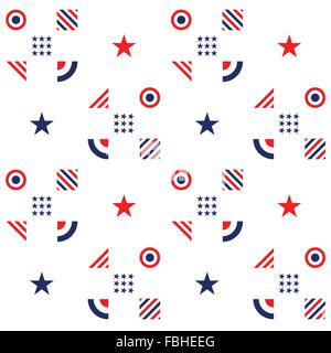 Quatrième de juillet - Jour de l'indépendance. Modèle logique de l'Amérique traditionnelle en rouge, bleu et blanc. Vector illustration. Illustration de Vecteur