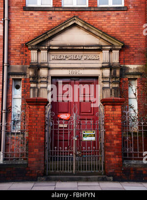 Porte, Wheatsheaf fonctionne, Leicester, Royaume-Uni Banque D'Images