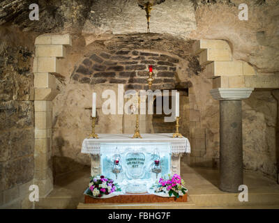 Grotte de la basilique de l'Annonciation Banque D'Images