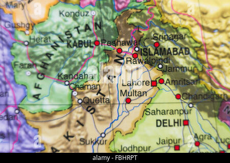 Photo D Une Carte Du Pakistan Et De La Capitale Islamabad Photo Stock Alamy