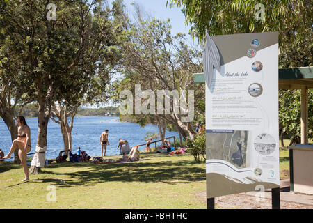 Lake Ainsworth à Lennox Head sur la côte nord de la Nouvelle-Galles du Sud, Australie Banque D'Images