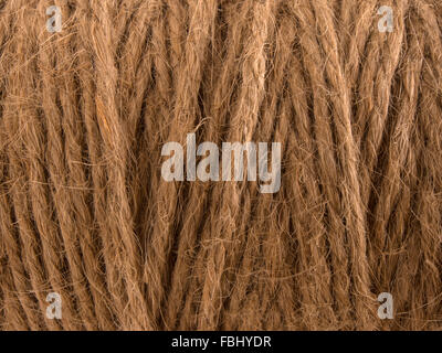 Gros plan de la corde de jute utilisée pour le jardinage Banque D'Images