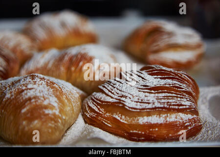 Sfogliatella, gâteau, pâte feuilletée, close-up, de remplissage de ricotta, doux, Italie Banque D'Images