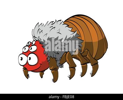 Cute cartoon friendly tarantula ou araignée velue Illustration de Vecteur