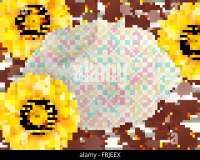 Châssis avec fleur, les noix et les champignons. EPS 10 Illustration de Vecteur