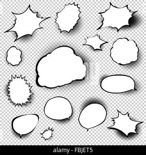Ensemble de style bande dessinée bulles de texte. EPS 10 Illustration de Vecteur