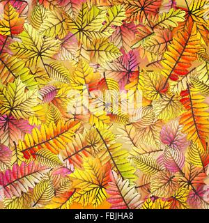 Feuilles mortes aux couleurs vives. EPS 10 Illustration de Vecteur