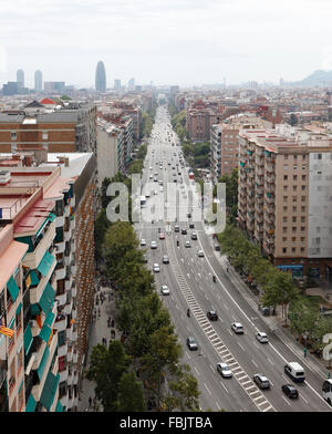 Environ 2 millions de pro-indépendantistes catalans se réunissent sur la Avinguda Meridiana, Barcelone Banque D'Images