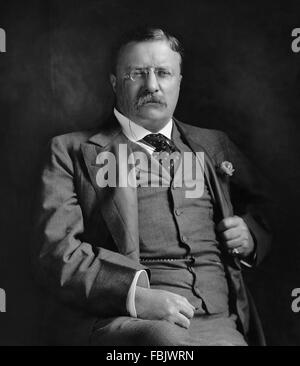 Teddy Roosevelt. Portrait de Theodore Roosevelt, président des États-Unis en 26th, vers 1907 Banque D'Images
