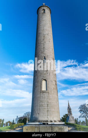 O'Connell tour ronde monument à Glasnevin cemetery à Dublin. Banque D'Images