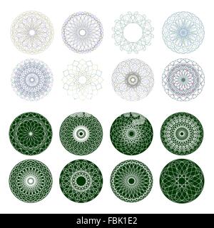 Rosette guillochée, vector pattern. EPS 8 Illustration de Vecteur