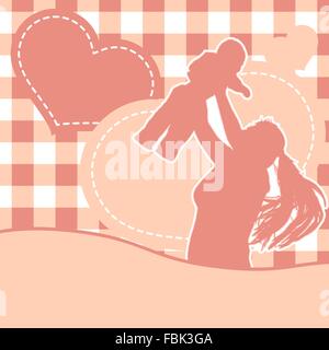 Mère et Fils s'amusant. EPS 8 Illustration de Vecteur