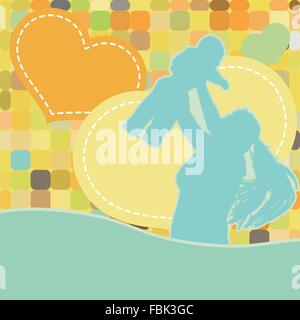 Mère et Fils s'amusant. EPS 8 Illustration de Vecteur