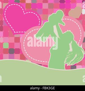 Mère et Fils s'amusant. EPS 8 Illustration de Vecteur