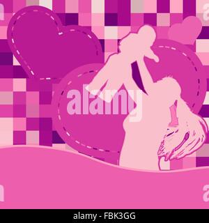 Mère et Fils s'amusant. EPS 8 Illustration de Vecteur