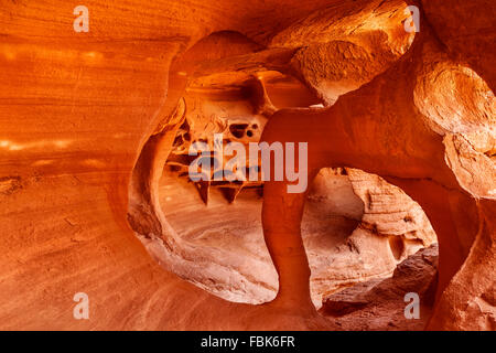 Windstone Arch, Grotte de feu, la Vallée de Feu, State Park, Nevada Banque D'Images