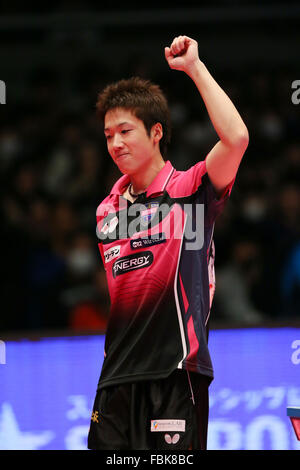 Tokyo Metropolitan Gymnasium, Tokyo, Japon. 17 Jan, 2016. Jun Mizutani, le 17 janvier 2016 - Tennis de Table : Tous les Championnats de Tennis de Table Japon masculin finale à Tokyo Metropolitan Gymnasium, Tokyo, Japon. Credit : YUTAKA/AFLO SPORT/Alamy Live News Banque D'Images