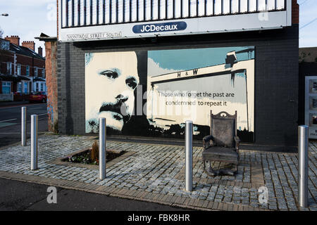 Memorial et fresque pour la fin de l'axe d'Éric Gagnon David situé à l'est dans sa ville natale de Belfast, en Irlande du Nord. Banque D'Images