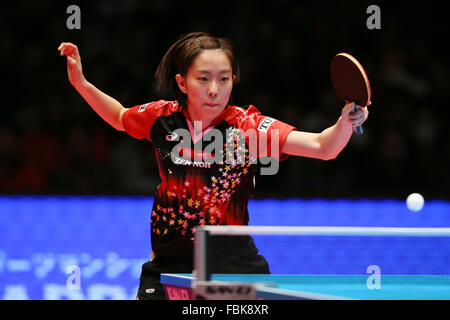 Tokyo Metropolitan Gymnasium, Tokyo, Japon. 17 Jan, 2016. Kasumi Ishikawa, 17 janvier 2016 - Tennis de Table : Tous les championnats du Japon Tennis de table féminin finale à Tokyo Metropolitan Gymnasium, Tokyo, Japon. Credit : YUTAKA/AFLO SPORT/Alamy Live News Banque D'Images