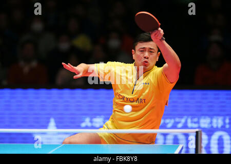 Tokyo Metropolitan Gymnasium, Tokyo, Japon. 17 Jan, 2016. Kazuhiro Chan, 17 janvier 2016 - Tennis de Table : Tous les Championnats de Tennis de Table Japon masculin finale à Tokyo Metropolitan Gymnasium, Tokyo, Japon. Credit : YUTAKA/AFLO SPORT/Alamy Live News Banque D'Images