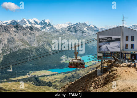 Piz Nair funiculaire, St.moritz, Grisons, Suisse Banque D'Images