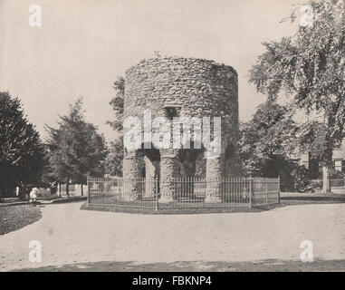 'Ronde' Tower scandinaves/vieux moulin de pierres, Touro Parc, Newport, Rhode Island, 1895 Banque D'Images