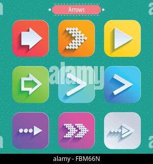 Définir des icônes flèches, télévision design tendance Illustration de Vecteur