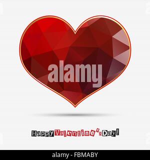 Happy Valentine's Day résumé coeur polygonal pour votre conception Illustration de Vecteur