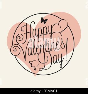 Happy Valentine's Day part lettrage pour votre conception Illustration de Vecteur