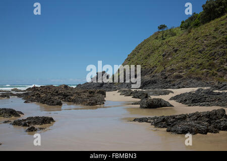 Plage de Wategos Byron Bay, station balnéaire populaire en Nouvelle Galles du Sud, Australie Banque D'Images