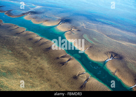 Vue aérienne de Montgomery Reef, Kimberley, Australie Banque D'Images