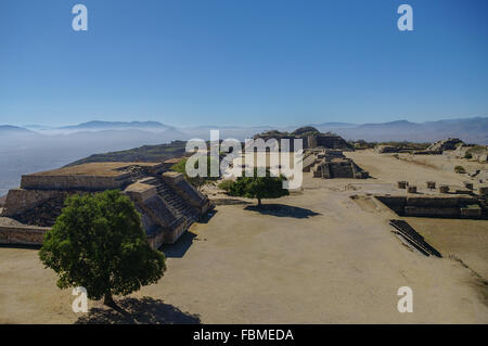 Monte Alban - les ruines de la civilisation zapotèque à Oaxaca, Mexique Banque D'Images