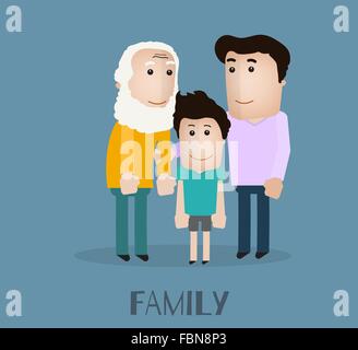 Différents types de familles Illustration de Vecteur