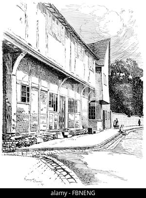 Royaume-uni, Angleterre, West Wycombe, Buckinghamshire, Loft, l'église de pèlerinage du 15e siècle, 1911 illustration de ligne Banque D'Images