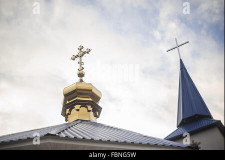 Au cours de l'Église orthodoxe le baptême baptême Banque D'Images