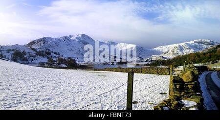 Au cours de l'hiver dans les montagnes de Coniston Banque D'Images