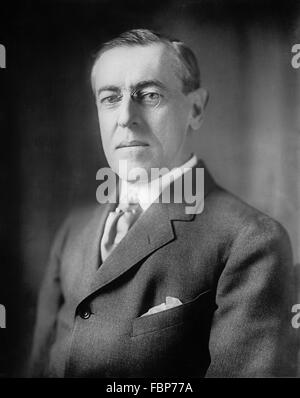 Woodrow Wilson, portrait du 28e Président des Etats-Unis, prises entre 1913 et 1920 Banque D'Images