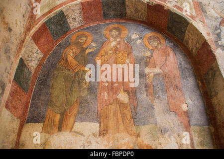 Fresque à l'église de St Nicolas ( Noel Baba ) à Myra également connu sous le nom de Kale Demre à la mer Egée mer. La Turquie Banque D'Images