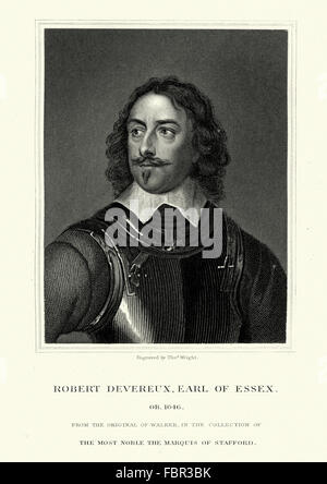 Robert Devereux, 3e comte d'Essex 1591 à 1646 un parlementaire et de soldat. Avec le début de la guerre civile anglaise Banque D'Images