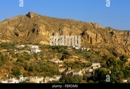 'Cortijada de Los Molinos del río Aguas'.hameau.Mills d'Aguas river.lieu naturel de karts en Yesos''.le parc de karst gypseux .Dors Banque D'Images