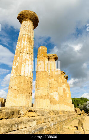 Le Temple d'Hercule, la Vallée des Temples, Agrigente, Sicile, Italie Banque D'Images