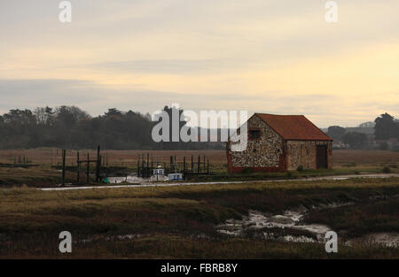 Thornham Harbour sur la côte nord du comté de Norfolk. Banque D'Images