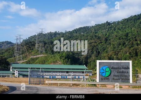 La Nam Theun 2 Projet de centrale hydroélectrique au centre du Laos Banque D'Images