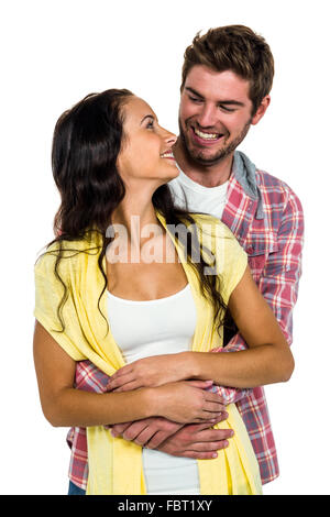 Heureux couple hugging at Banque D'Images