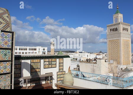 Mosquée Zitouna, la Médina de Tunis, Tunisie Banque D'Images